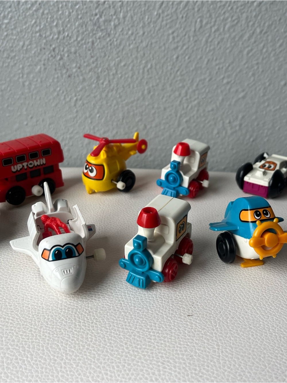 Vintage 1978-1980 Tomy Wind Up Pocket Toys Airplane Car Bus Train Lot Of nine
